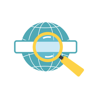 卡通手绘搜索框放大镜矢量图_元素