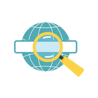 卡通手绘搜索框放大镜矢量图_元素