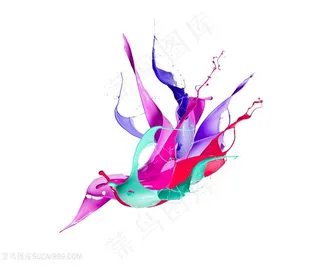 创意多彩油漆喷溅效果高清图片