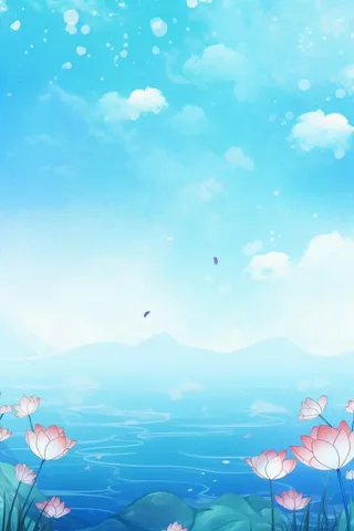 水墨大气国风荷花荷叶背景