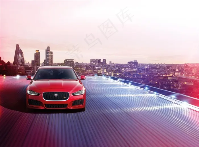 炫彩捷豹汽车城市高清广告图