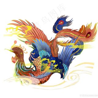 唯美凤凰PNG绘画图片