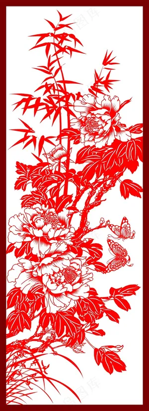 牡丹剪纸设计