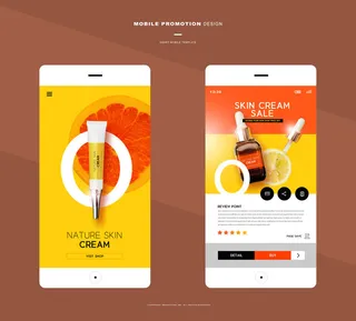 UI多页面包装展示手机APP交互界面样机长图概念PSD设计模板