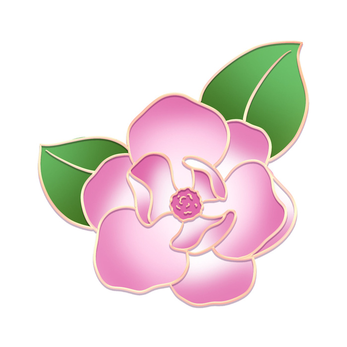 国潮风立体浮雕金边手绘花朵花卉PSD设计PNG免扣图片元素素材psd模版下载