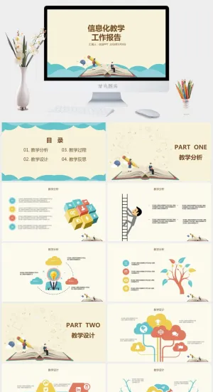 信息化教学工作汇报PPT模板预览图