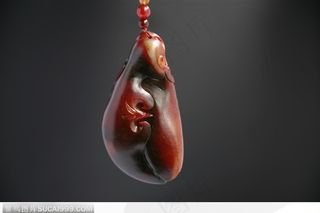 中华传统-红色的凤凰玉吊坠