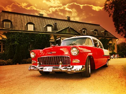 红色拉风雪佛兰图片下载