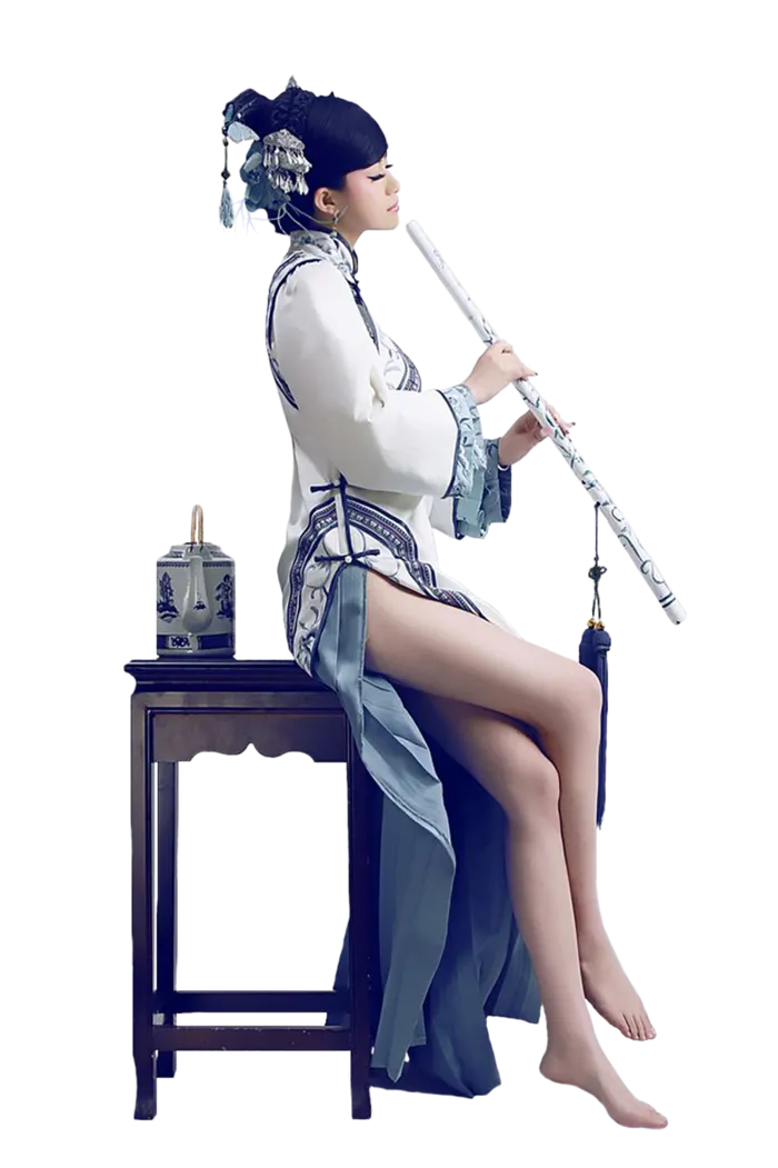 19 (4)免抠元素 免抠摄影 美女 人物 服装 古风 演奏