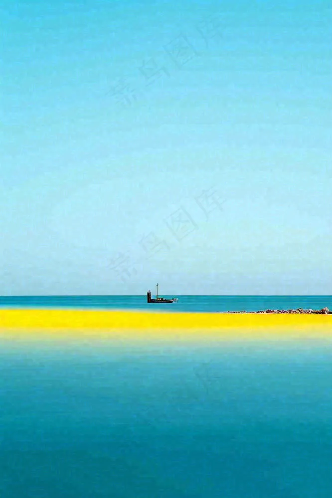夏日海边海景蓝色清新海水游玩度假，大暑小暑(896x1344)