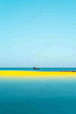 夏日海边海景蓝色清新海水游玩度假，大暑小暑