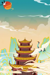 中式古典国潮来袭海报展板宣传背景图PSD设计PS模板素材