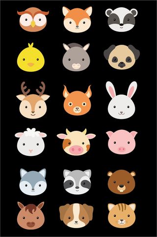 AI矢量卡通小动物