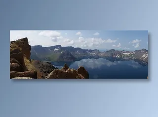 长白山唯美湖泊全景图高清摄影图片