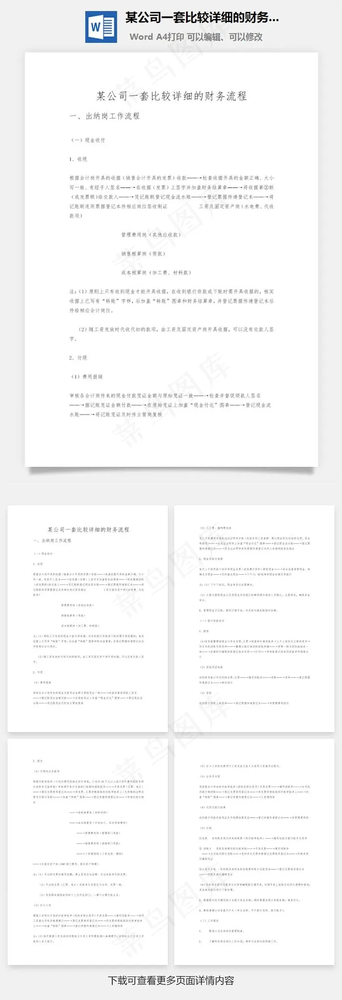 某公司一套比较详细的财务流程word文档