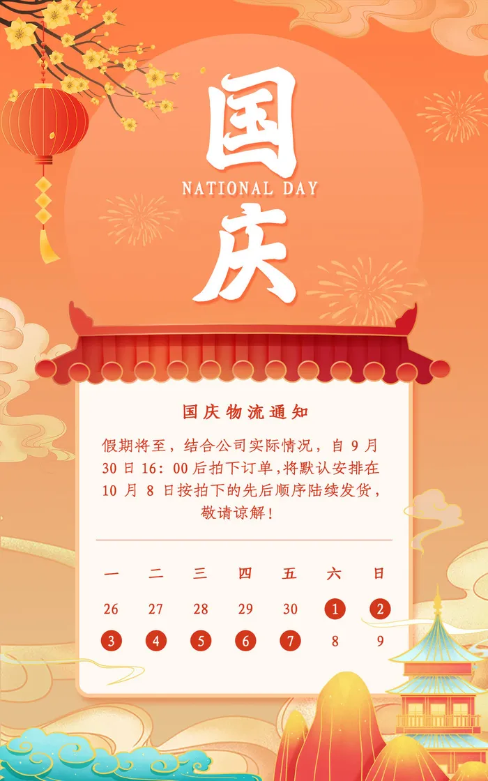 十一国庆节活动促销海报
