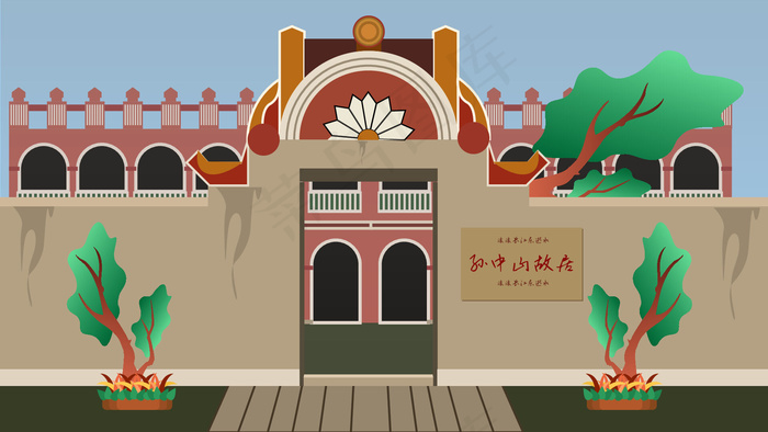 古风建筑插画
