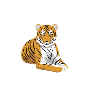 卡通小老虎PNG免抠插画素材可爱动物老虎插画贴图PNG免抠设计素材