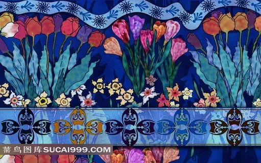 民族装饰花卉图案背景 民族装饰花卉图案背景