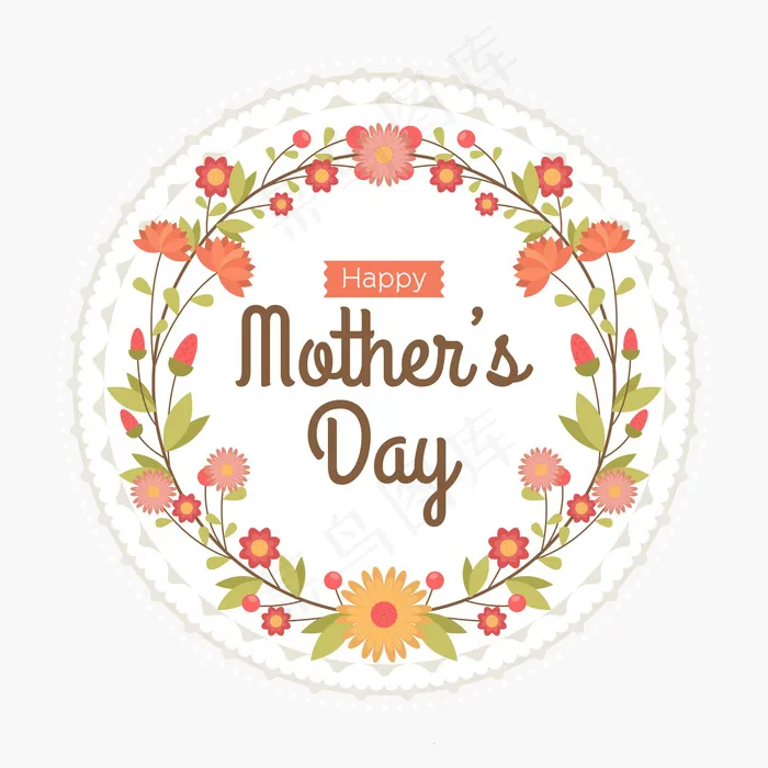 母亲节节日快乐 ai矢量模版下载