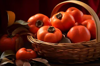 柿子秋季水果摄影图