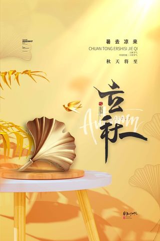 创新立秋节气促销海报