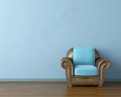 蓝色简约皮质沙发家具图片 蓝色简约皮质沙发家具图片