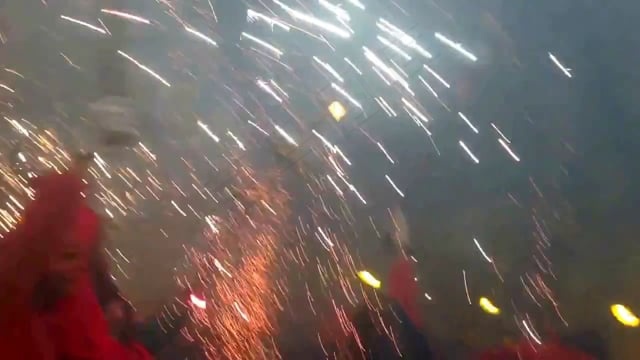 烟花, 巴塞罗那, 假期, 火, 人们, 舞蹈, 光