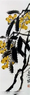 国画名家作品-齐白石的枇杷图