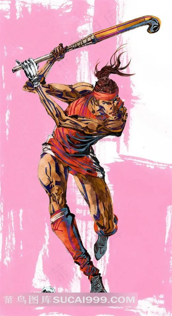 打高尔夫球运动员插画素材