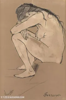 梵高的悲哀女人装饰画 梵高的悲哀女人装饰画