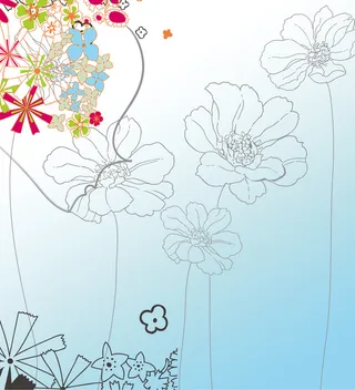 格桑花漂亮花卉线描图案