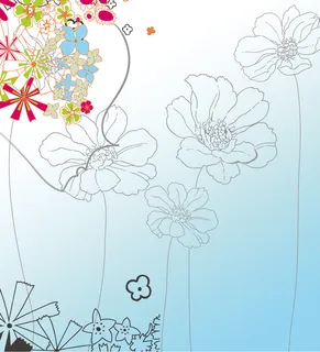 格桑花漂亮花卉线描图案 格桑花漂亮花卉线描图案