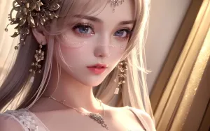 AI小姐姐美女二次元绘画古装大眼头饰漂亮054
