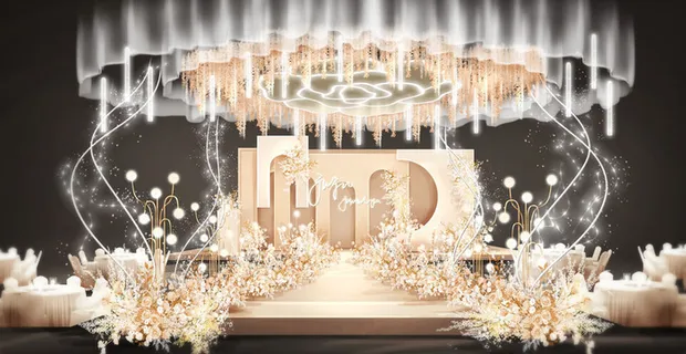 香槟色玫瑰花梦幻婚礼 香槟色玫瑰花梦幻婚礼