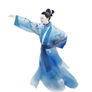 古风男子背影告别插画