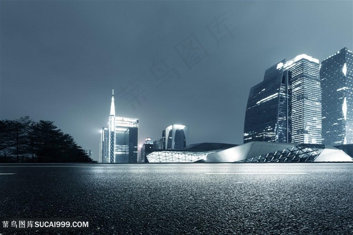 繁华都市道路景色高清图片