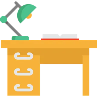 书桌卡通橘色简笔少儿兴趣班