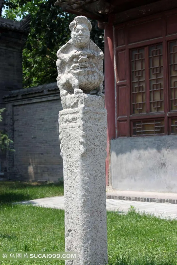 小雁塔文物栓马桩素材