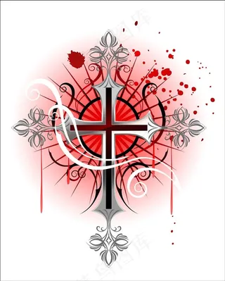 发着红光的双层十字架