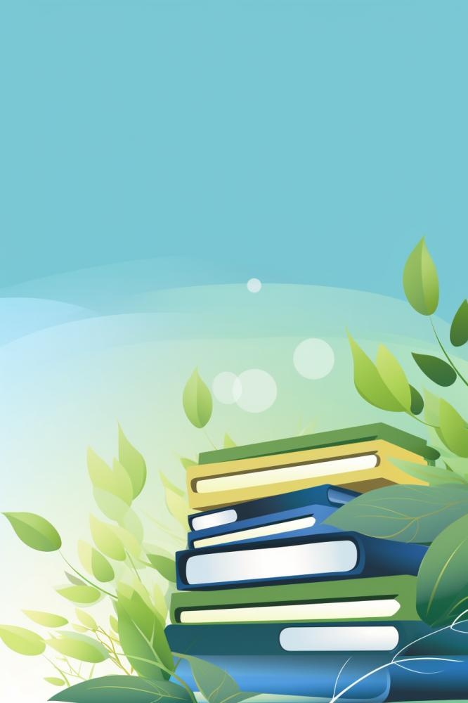 黄绿色清新渐变书籍背景