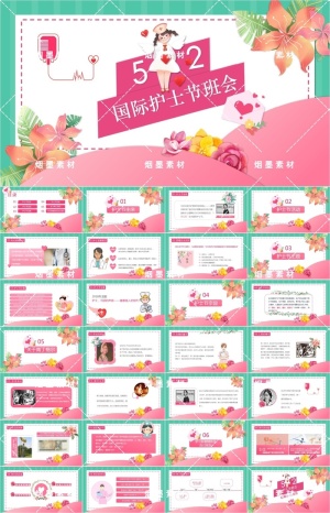 最美天使清新简约护士节表彰表扬汇报介绍ppt预览图