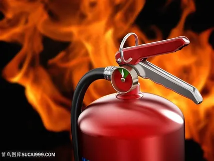 火焰火灾与灭火器消防高清火的图片
