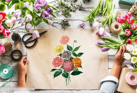郁金香鲜花花朵装饰花卉绘画图片 郁金香鲜花花朵装饰花卉绘画图片