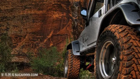 汽车山地车风景画壁纸