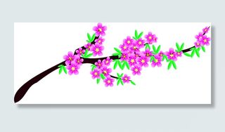 手绘桃树枝矢量图形