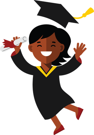 卡通毕业孩子欢呼简笔少儿兴趣班