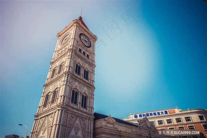 天津意大利风情园欧式建筑钟楼