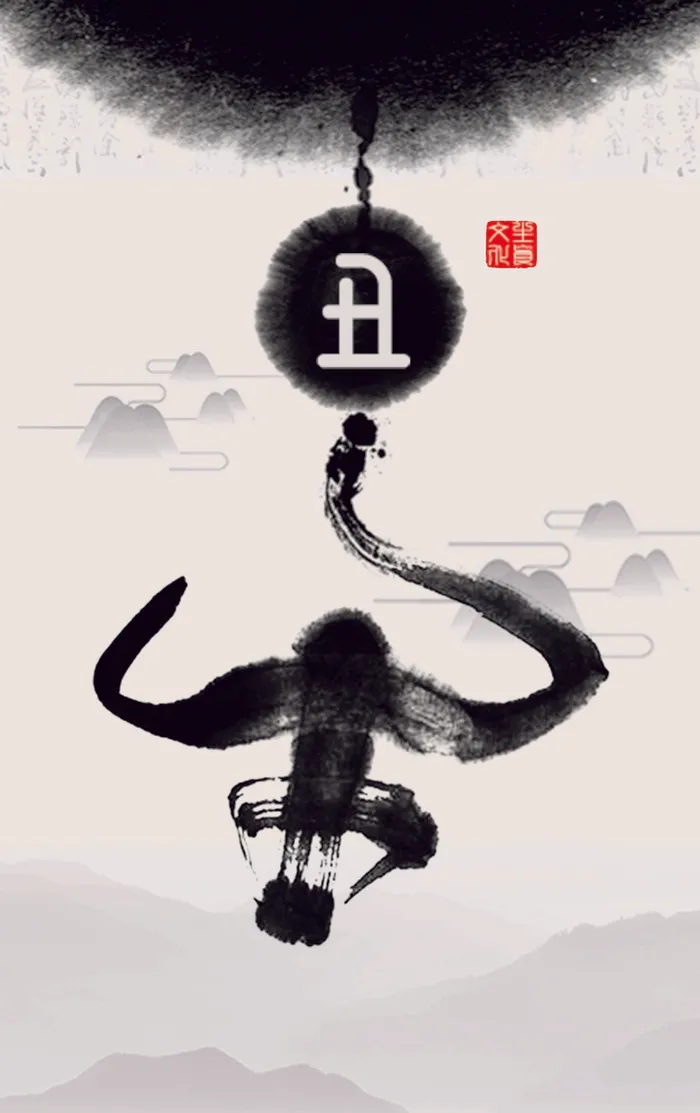 十二生肖丑牛psd模版下载