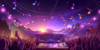 音乐会狂欢炫紫色背景